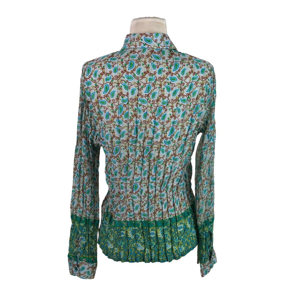 Roberta Freymann S Small Blouse Button Front Pais… - image 3